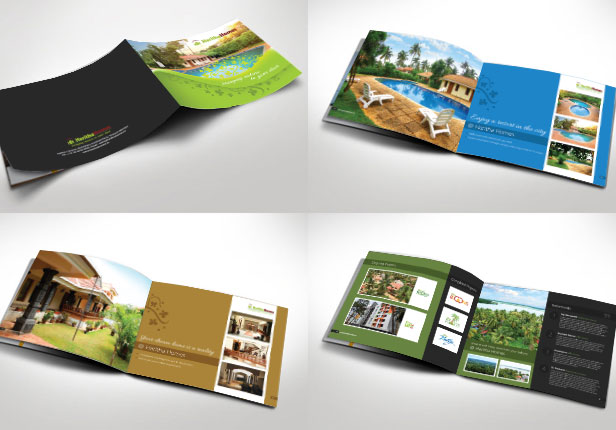 Haritha Homes Brochure: Brochure for a real estate business which showcases green villas close to nature.